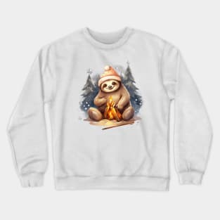 Christmas Sloth Camping Crewneck Sweatshirt